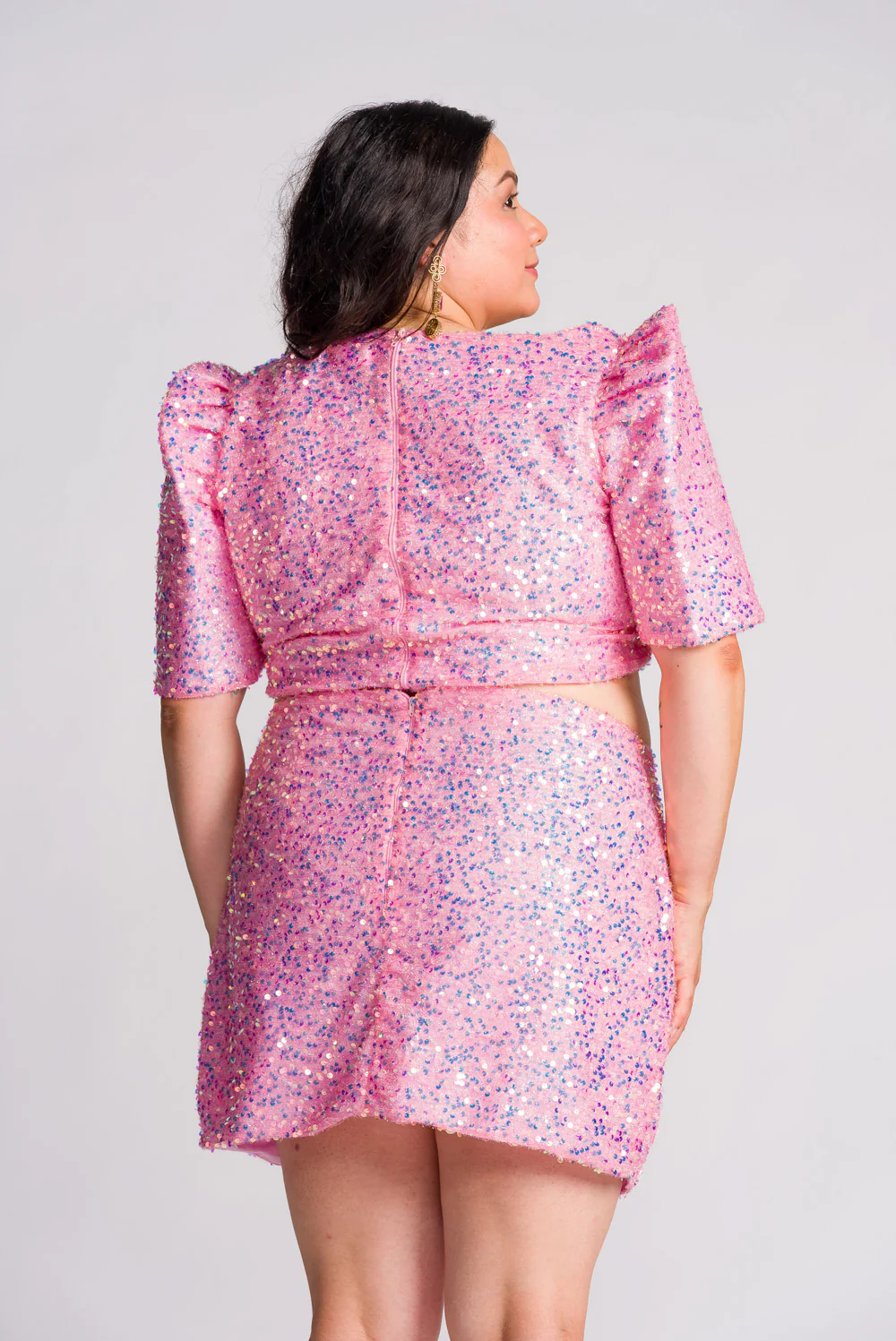 'Binibini' Sequin Modern Filipiniana Crop Top (Pastel Pink) - Image 17