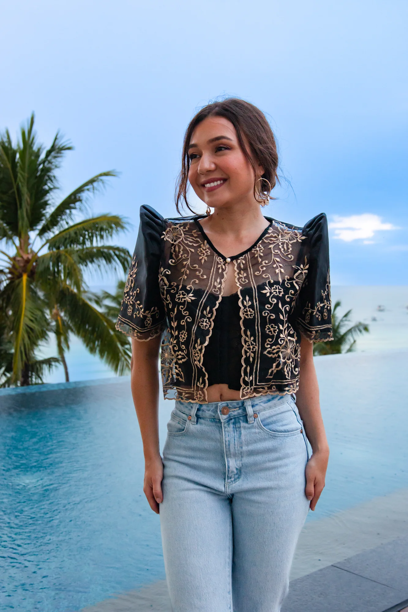 'Carmen' Filipiniana Bolero (Black) - Image 11