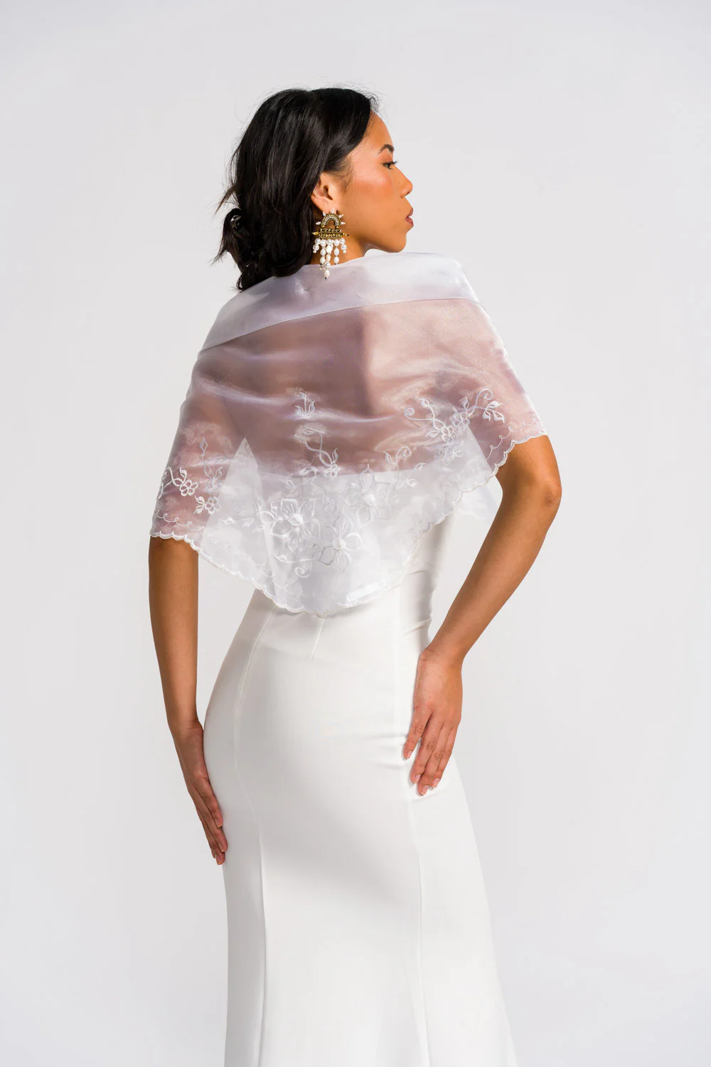 'Maria Clara' Filipiniana Alampay (Snow White) - Image 13