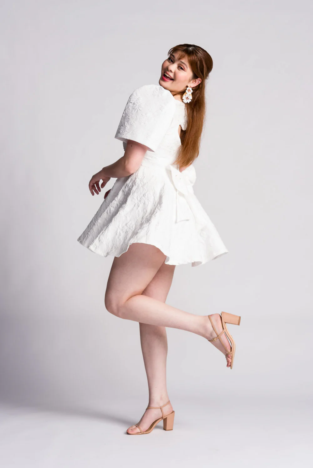 'Love' Mini Filipiniana Dress (Snow White) - Image 6