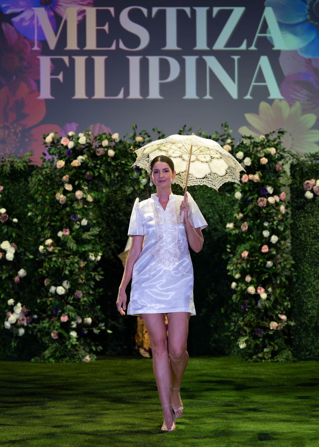 'Sol' Barong Dress – Cream, Organza (Filipiniana Sleeves) - Image 8